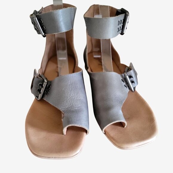 Free People Marco Boot Buckle Sandal in Charcoal EU 36 1/2 - US 6.5-7 - Picture 4 of 9